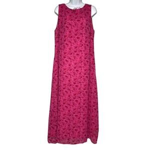 Talbots Pink Paisley Western Coastal Cowgirl Sleeveless Maxi Dress Sz 16
